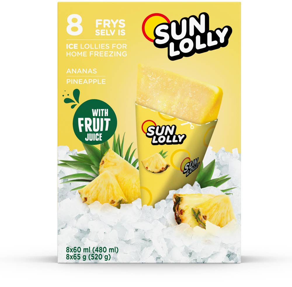 Sun Lolly Isglass Ananas Frys Själv