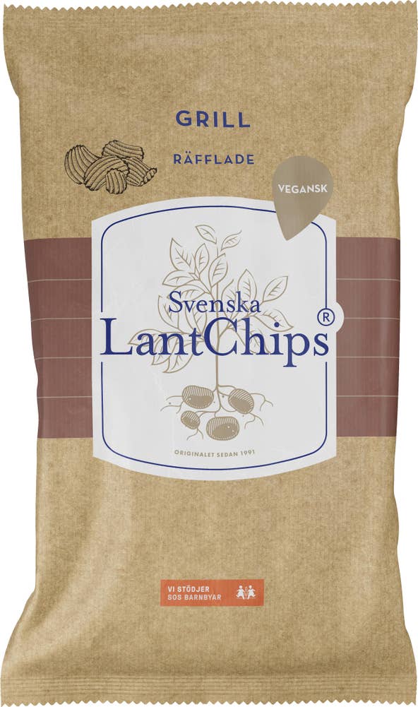 Svenska LantChips Chips Grill Räfflade
