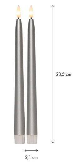 Star Trading LED Antikljus Flamme Metal Silver 28cm