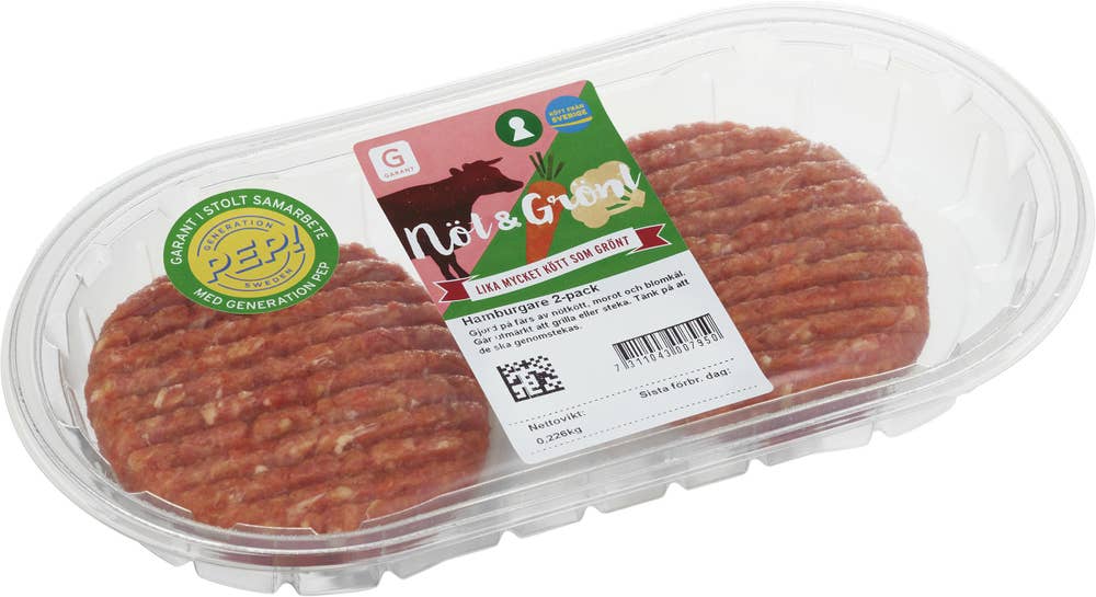 Garant Burgare Nöt & Grönt Tex-Mex 2-p