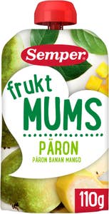 Semper Fruktmums Päron, Banan & Mango 6M