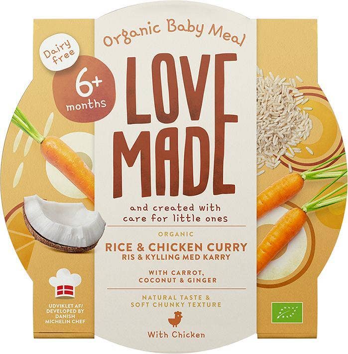LoveMade Ris & Kyckling med Curry +6M EKO
