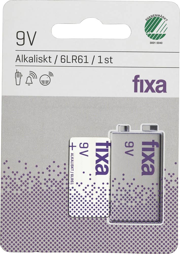 Fixa Batteri 9V