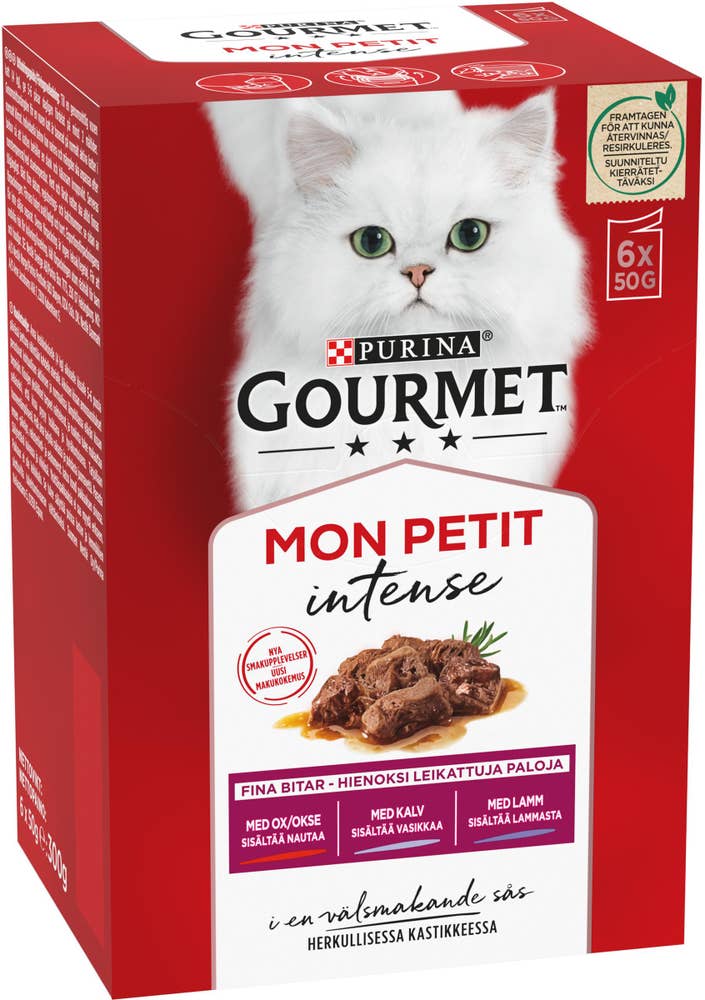 Gourmet Kattmat Oxkött/Kalv/Lamm 6x50g
