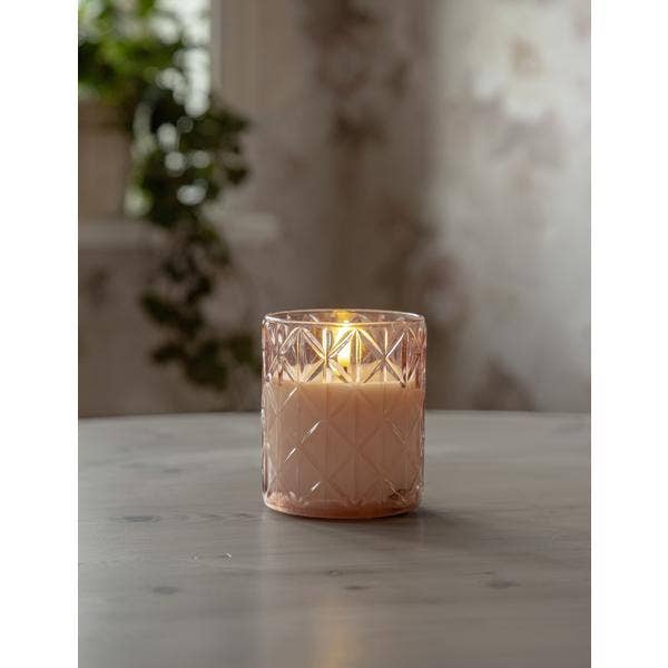 Star Trading Ljus LED Flamme Romb Rosa 8x10cm