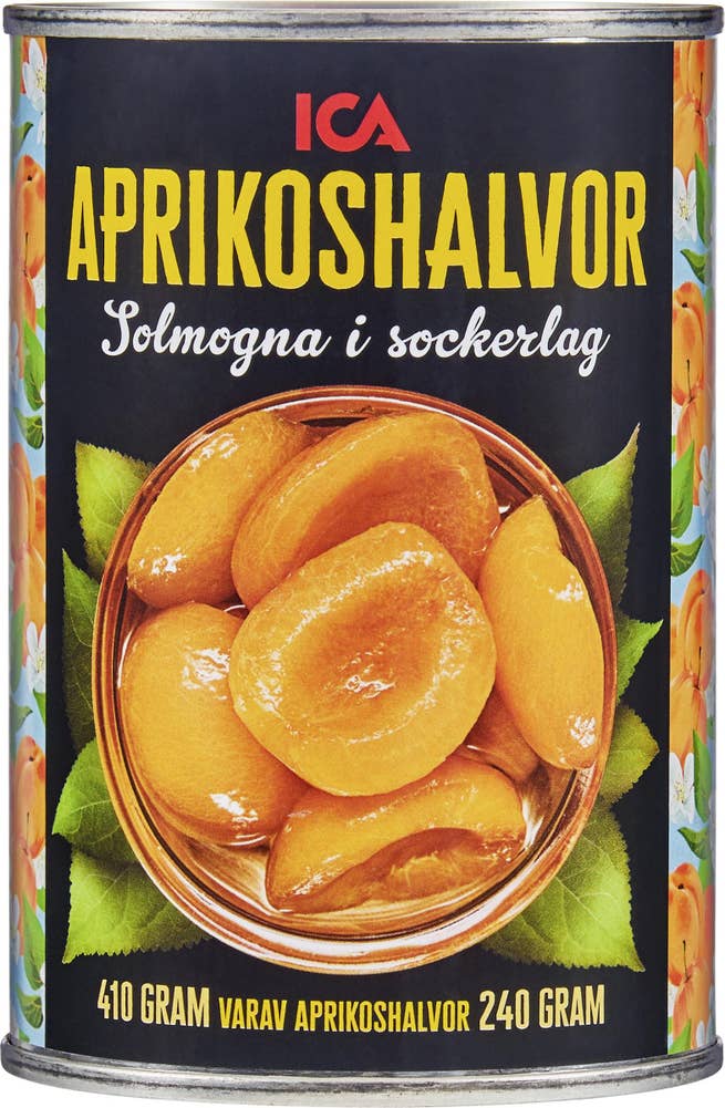 Ej sorterad Aprikoshalvor konserverade Ica