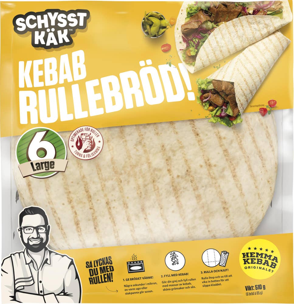 Schysst Käk Kebabrullebröd Large 6-p