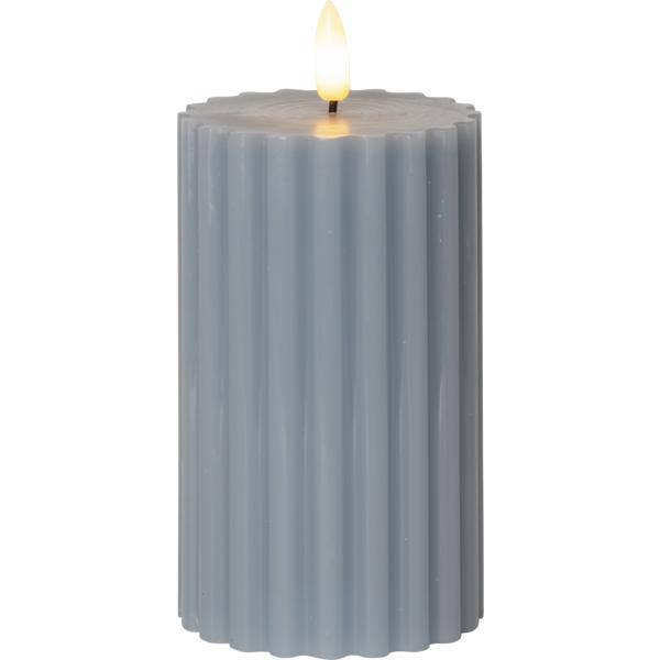 Star Trading Blockljus LED Flamme Stripe Blå 15cm