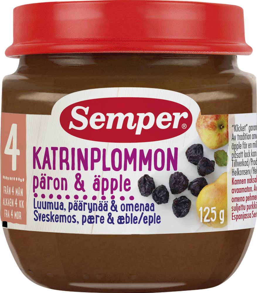 Semper Puré Katrinplommon, Päron & Äpple 4M