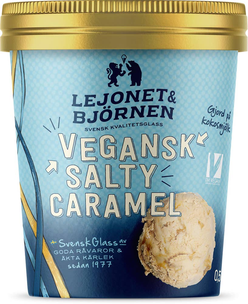 Lejonet & Björnen Vegansk Glass Salty Caramel 500ml Lejonet & Björnen