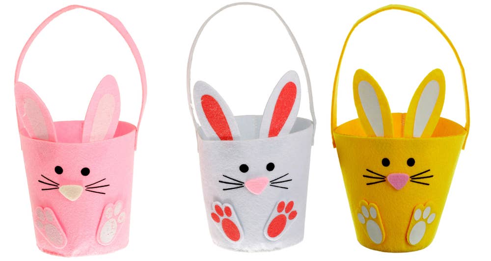 Hedlundgruppen Korg med Kanindetaljer Rosa, Vit eller Gul 26cm