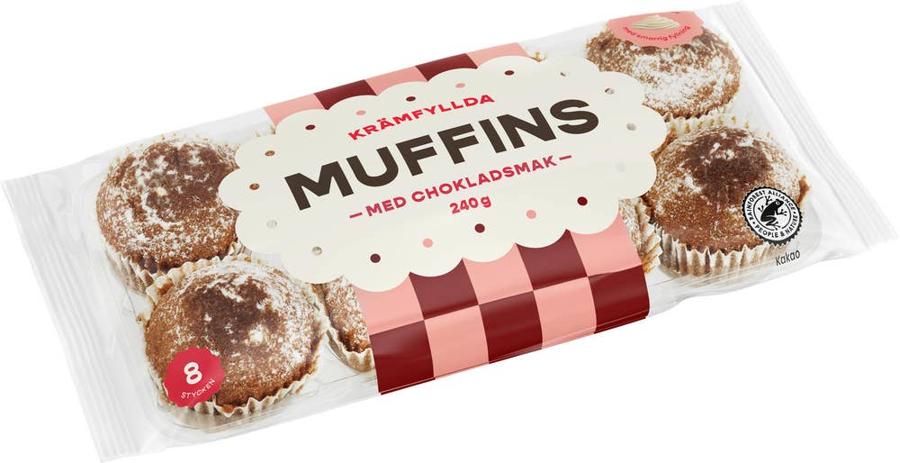 Dazzley Krämfyllda Muffins Choklad 8-p