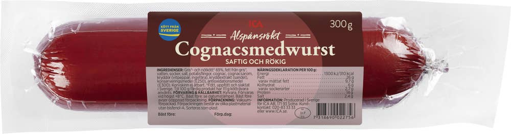 Ej sorterad Cognacsmedwurst röd Ica
