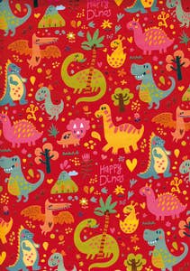 Boutique Presentpapper Dinosaurier 50x500cm