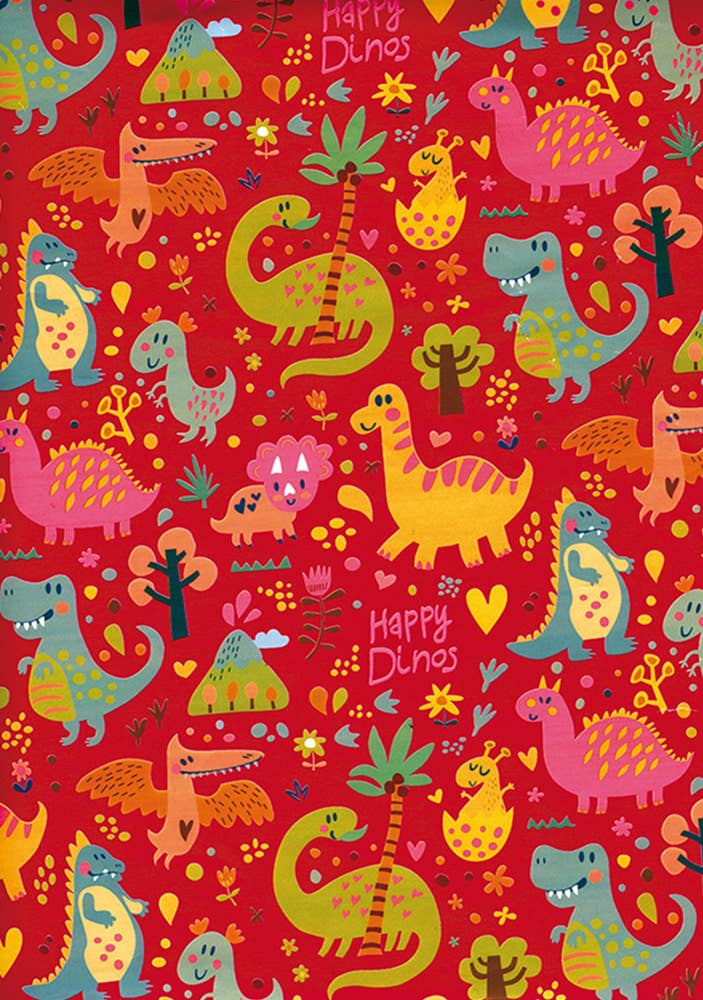 Boutique Presentpapper Dinosaurier 50x500cm