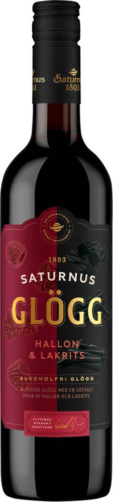 Saturnus 1893 Glögg Hallon Lakrits Alkoholfri 0%