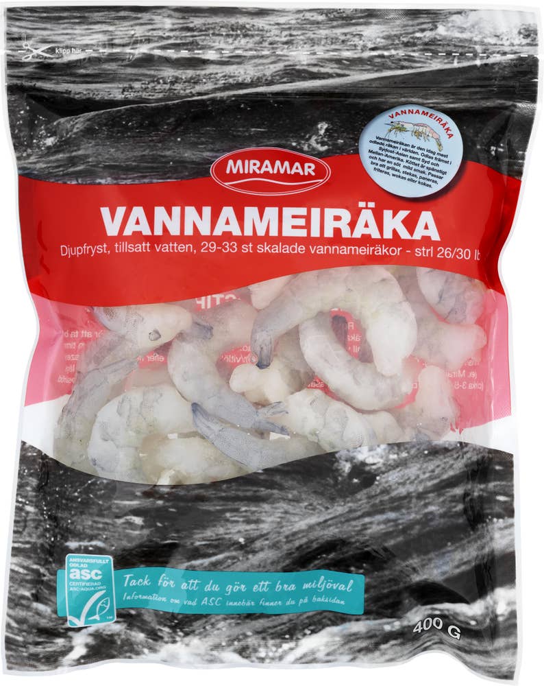 Miramar Vannameiräka Skalade 26/30 ASC Fryst