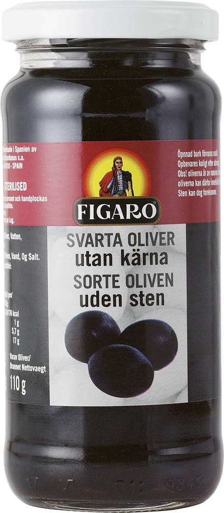 Figaro Svarta Oliver Utan Kärnor
