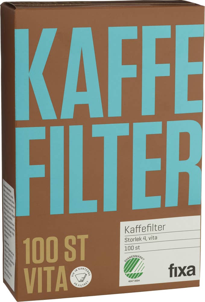Fixa Kaffefilter 1x4 Vita