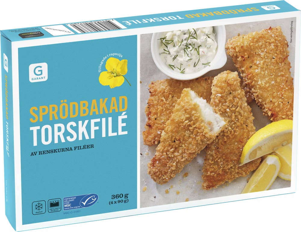 Garant Sprödbakad Torskfilé Fryst MSC