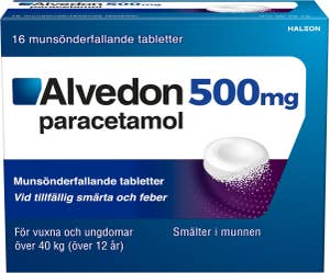 Alvedon Paracetamol 500mg Munsönderfallande Tablett