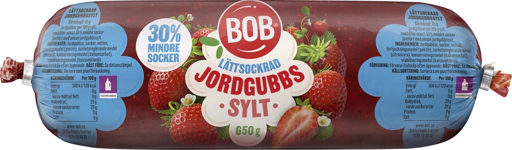 Bob Jordgubbssylt Lättsockrad Refill