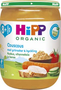 Hipp Couscous Grönsaker och Kyckling 8M EKO