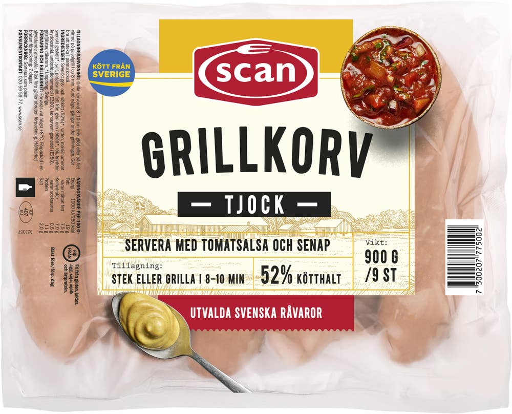 Scan Grillkorv Tjock 9-p