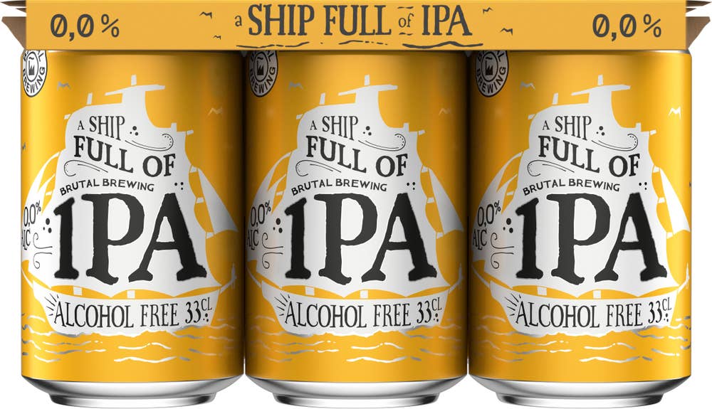 Brutal Brewing Öl A Ship Full of IPA Alkoholfri 0,0% 6x33cl