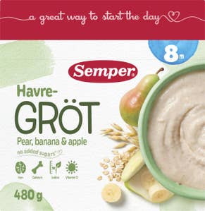 Semper Havregröt med Päron & Banan +8M 16 port