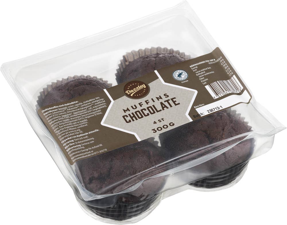 Dazzley Muffins Chocolate 4-p