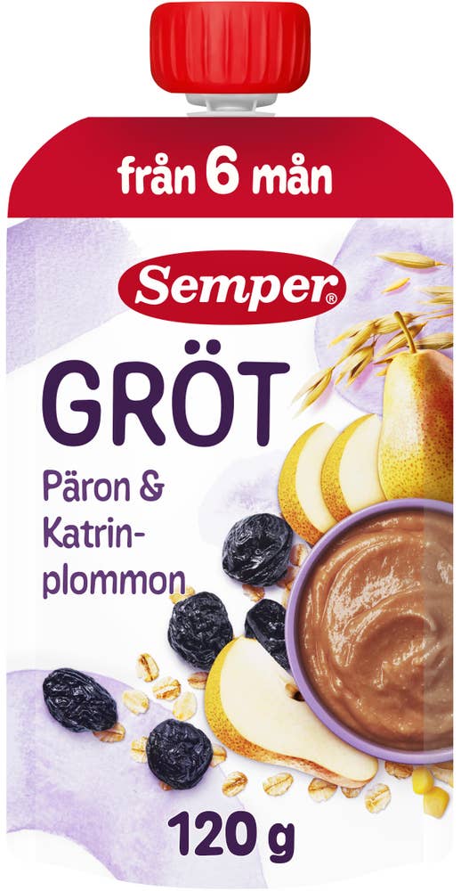 Semper Grötklämmis Päron & Katrinplommon 6M