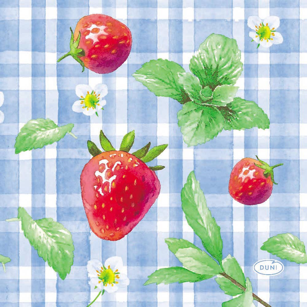 Duni Servett Strawberry Picnic 3-lags 24x24cm