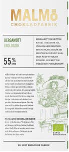 Malmö Chokladfabrik Chokladkaka Bergamott 55% EKO