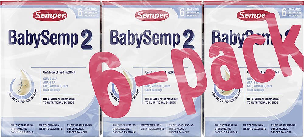 Semper Tillskottsnäring BabySemp 2 Drickfärdig 6-p