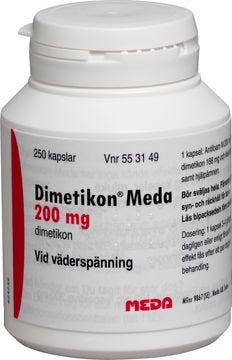 Dimetikon Meda 200 mg, Simetikon, kapsel, 250 st