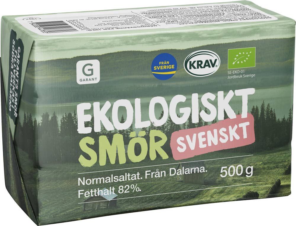 Garant Eko Smör Normalsaltat 82% EKO/KRAV 500g Garant