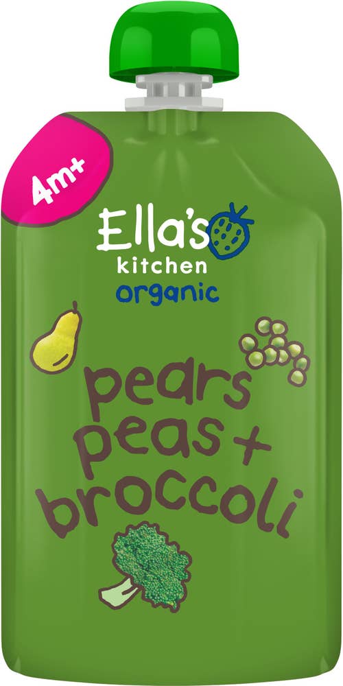 Ella's Kitchen Puré Päron, Ärtor & Broccoli 4M EKO