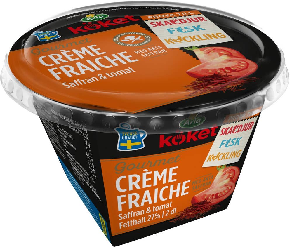 Arla Köket® Crème Fraiche Gourmet Saffran & Tomat 27% Arla