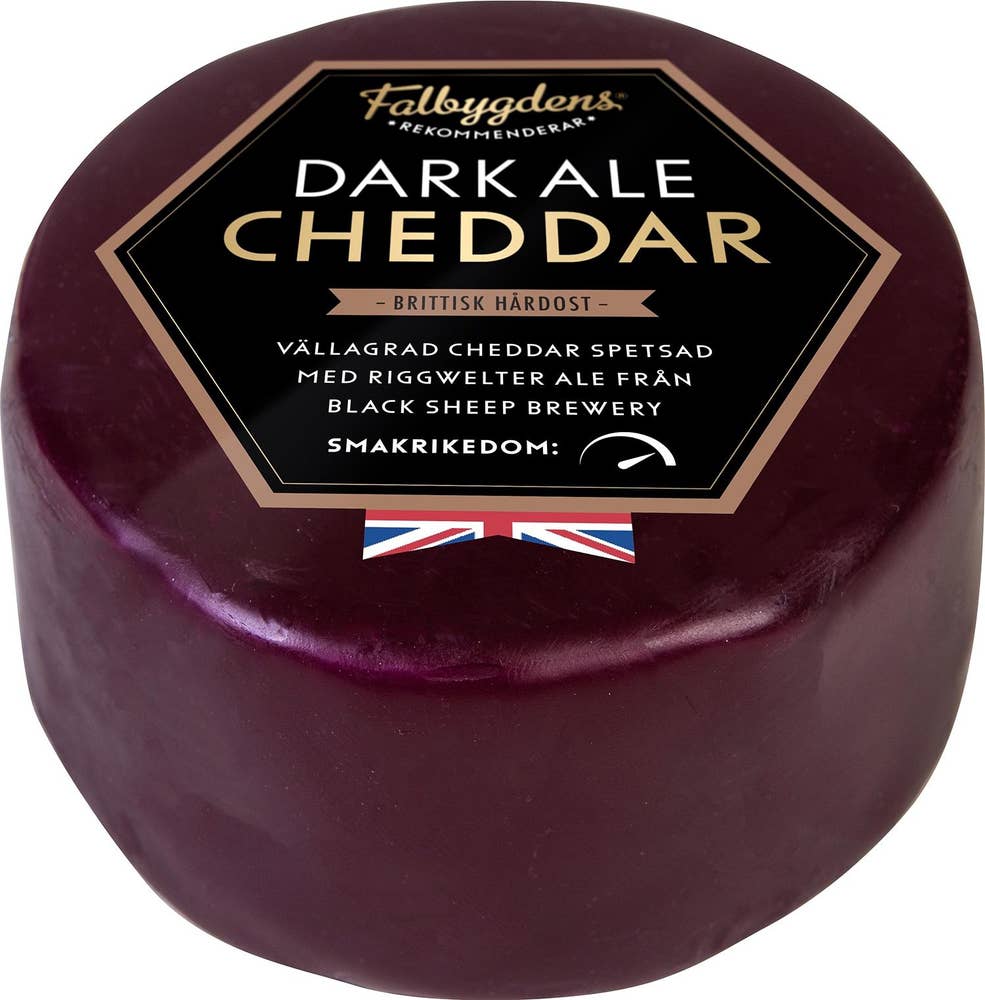 Falbygdens® Rekommenderar Cheddar Dark Ale Lagrad hårdost 33%