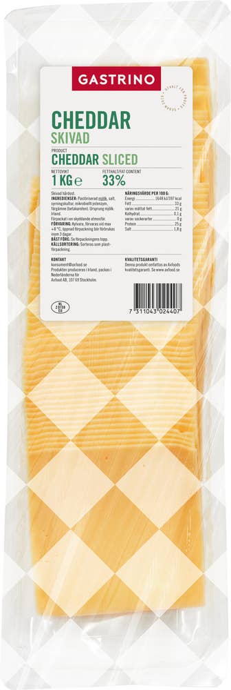 Gastrino Cheddar Skivad 33%
