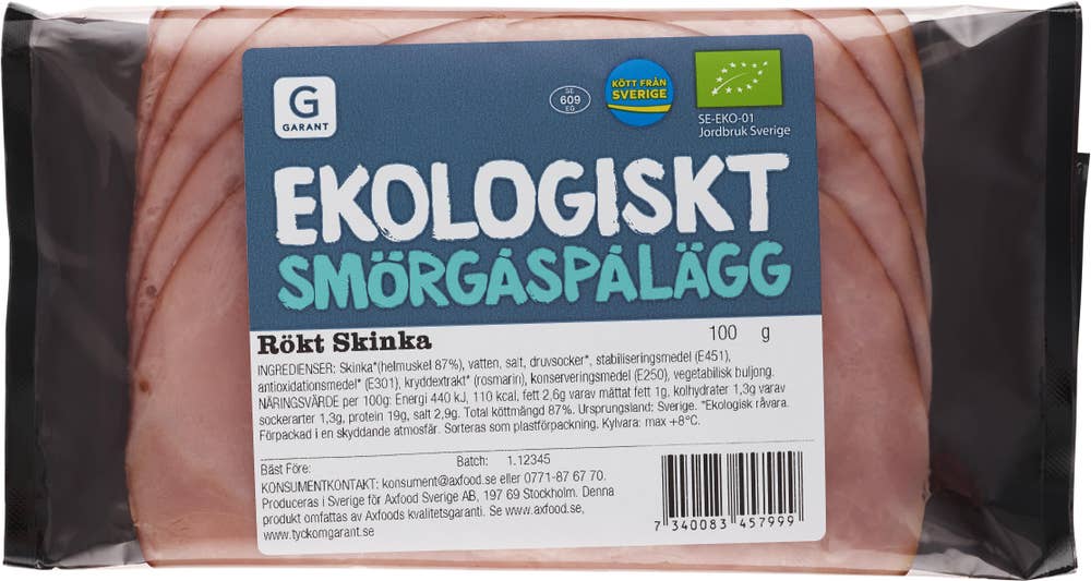 Garant Eko Rökt Skinka Skivad EKO