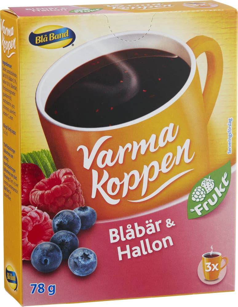 Blå Band Soppa Blåbär/Hallon 3x Varma Koppen