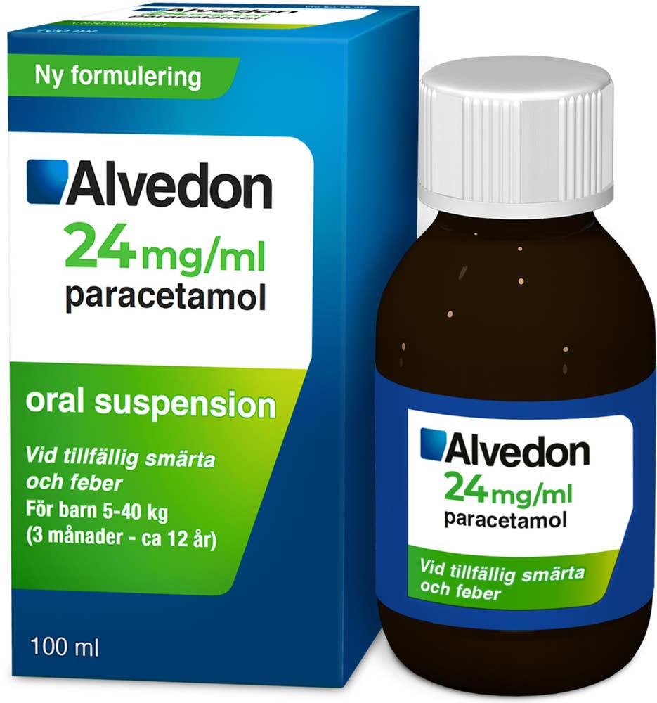 Alvedon 24 mg/ml, Paracetamol, oral lösning, 100 ml