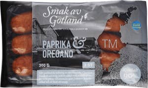 Smak av Gotland Kryddkorv Paprika & Oregano Kötthalt 90% 3-p