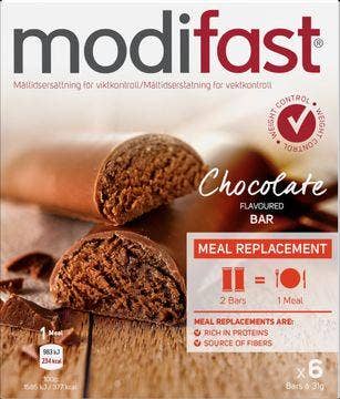 Tegaderm Modifast Low GI bar Choklad, Bars, 6x