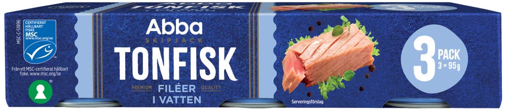 Abba Tonfisk Vatten 3x95g MSC