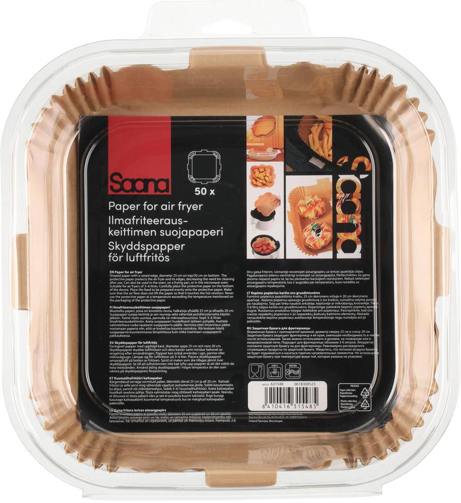 SAANA Fyrkantiga Pappersfilter till Airfryer
