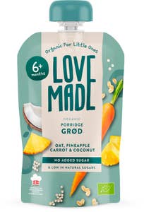 LoveMade Gröt Havre, Ananas, Morot & Kokos 6M