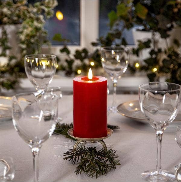 Star Trading Blockljus LED Flamme Flow Röd 15cm